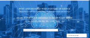 Web Register Solutions domain search page showing how to check domain availability and register a domain name in Kenya.