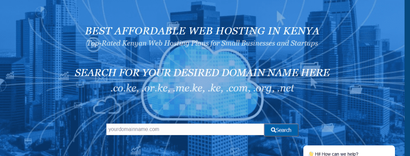 Web Register Solutions domain search page showing how to check domain availability and register a domain name in Kenya.